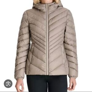 Michael Kors Silver Quilted Puffer Jacket